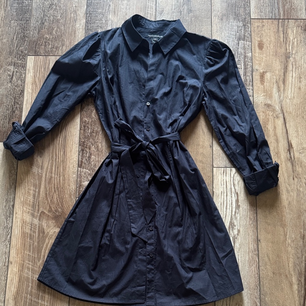New French Connection Navy Long Sleeve Shirt Dress XS